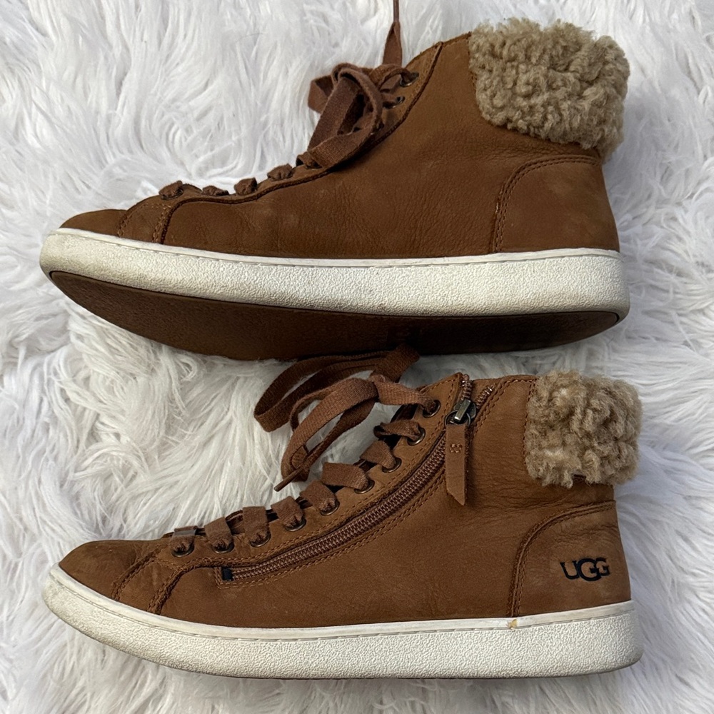 UGG Women's Brown High-Top Olive Sneakers - Size 9